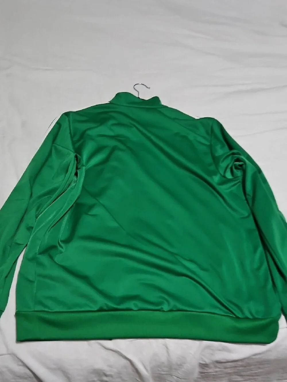 adidas Men’s Green Full-Zip Track Jacket with White Stripes